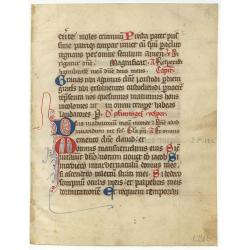 Leaf on vellum from a manuscript Book of Hours.