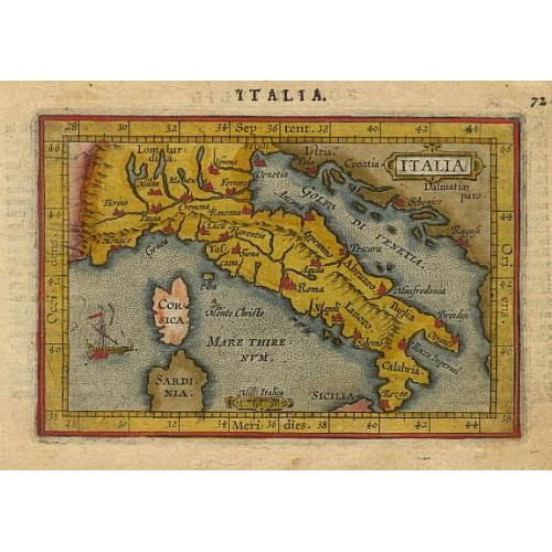 Old map image download for Italia.