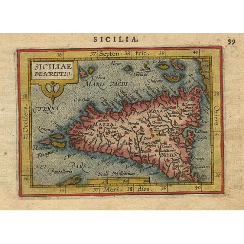 Old map image download for Siciliae descriptio.