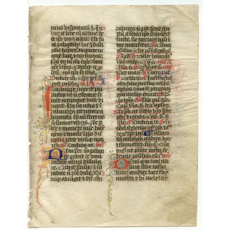 Leaf on vellum from a manuscript Breviary