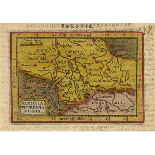 Old map image download for Saxonia Thuringia Misnia.