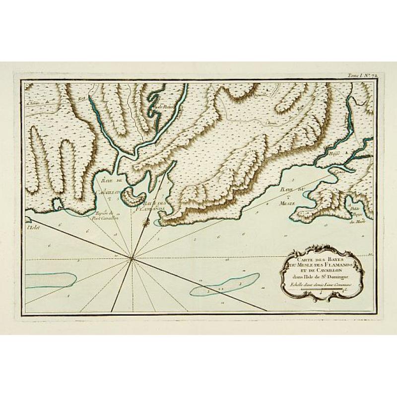 Carte des Bayes Du Mesle des Flamands et de Cavaillon dans l'Isle de St Domingue.