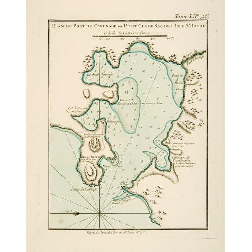 Old map image download for Plan du Port du Carenage ou Petit Cul de Sac de l'Isle Se Lucie.