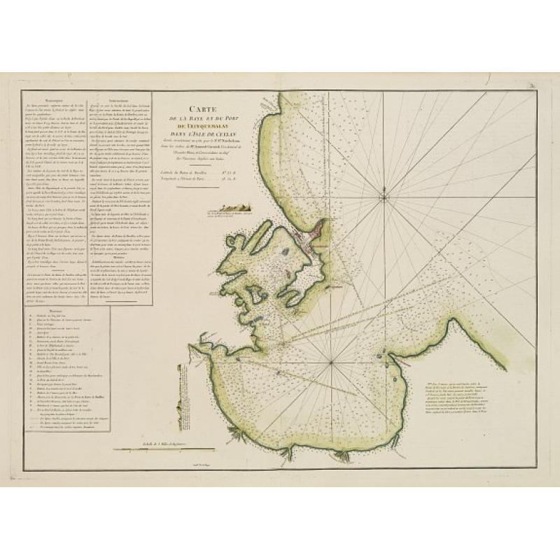 Carte de la Baye et du Port de Trinquemalay Dans L'Isle de Ceylan.