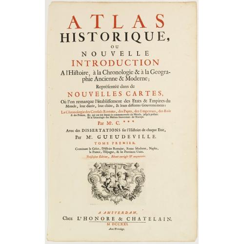 Old map image download for (Title page) Atlas Historique, ou Nouvelle Introduction à l'Histoire, à la Chronologie..