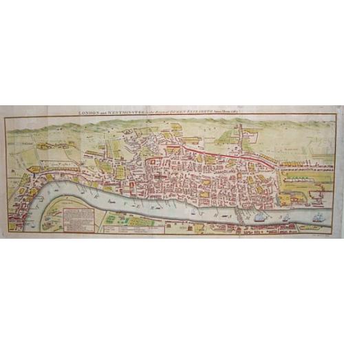 Old map image download for London and Westminster in the Reign of Queen Elizabeth Anno Dom 1563.