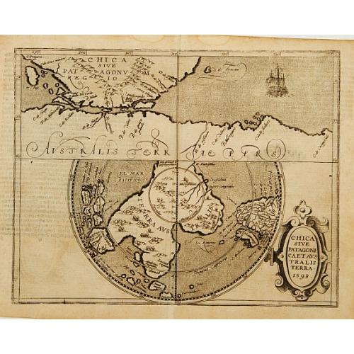 Old map image download for Chica sive Patagonica et Australis Terra 1598.