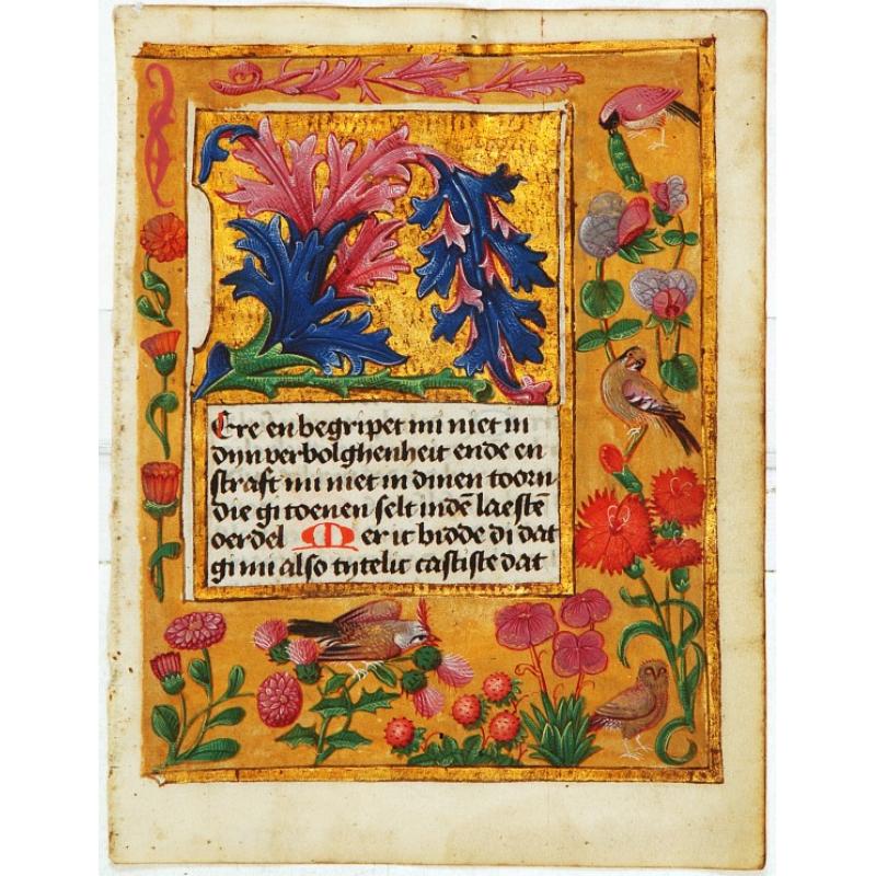 Leaf on vellum, from a manuscript book of hours.