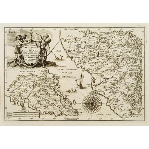 Old map image download for Delineatio Nova Et Vera Partis Australis Novi Mexici.