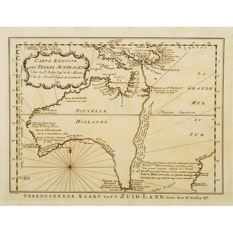 Carte réduite des Terres Australes..