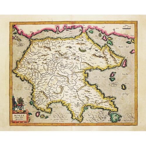 Old map image download for [Lot of 7 maps/ views of Achaia, Greece.] Achaiae Nova  accurata Descriptio. Autore L. Laurenbergio.