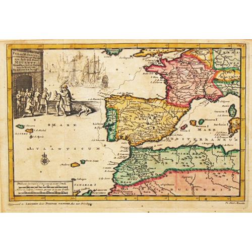 Old map image download for [Lot of 5 maps and charts of island in the South Atlantic]  Nieuwe Pascaert van de Kuste van Maroca en  Zanhaga..van C. Cantin tot C.Bajador....'t I.Lancerota en 't I.Forteventura.