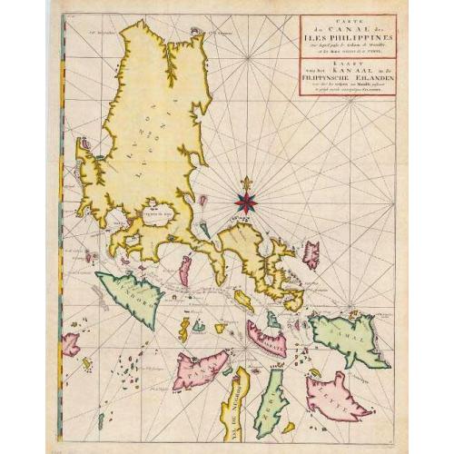 Old map image download for Carte du Canal des Iles Philippines Par lequel passe le Galion de Manille, et les Iles voisines de ce Canal.