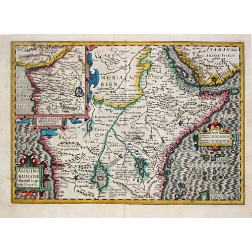 Old map image download for Abissinorum sive Pretiosi Ioannis Inperiu / Coni Regni in Africa Christiani Nova descriptio.