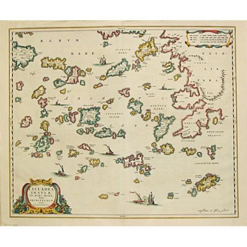 Old map image download for Cyclades Insulae In Mari Aegaeo, hodie Archipelago.