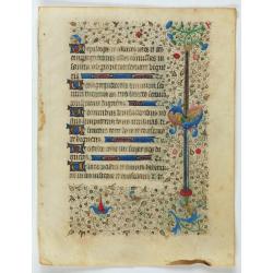 Leaf from a French book of hours, attributed to the workshop of the Master of Guillebert de Mets.