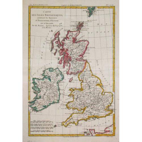 Old map image download for Carte des Isles Britanniques.