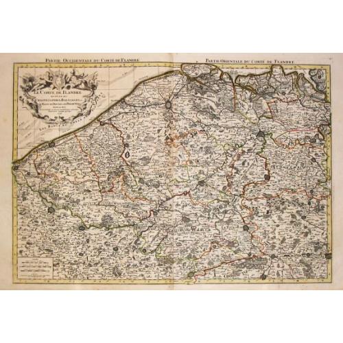 Old map image download for Le Comte de Flandre / divise en ses / Chastellenies et Balliages &c / le Franc de Bruges et le Pays de Waes. A Paris, 1696.