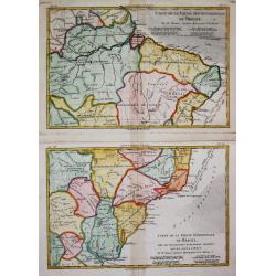 Carte de la Partie Septentrionale / Méridionale du Brésil.