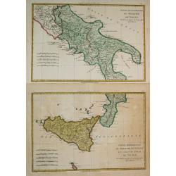 Partie Septentrionale du Royaume de Naples / Partie Méridionale du Royaume de Naples et celui de 'l' Isle de Sicile.