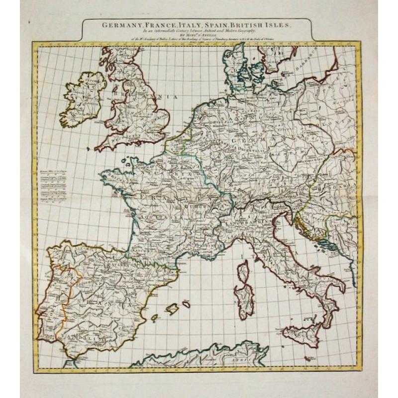 GERMANY, FRANCE ITALY, SPAIN, BRITISH ISLES, In an intermediate Century between Antient and Modern Geography.