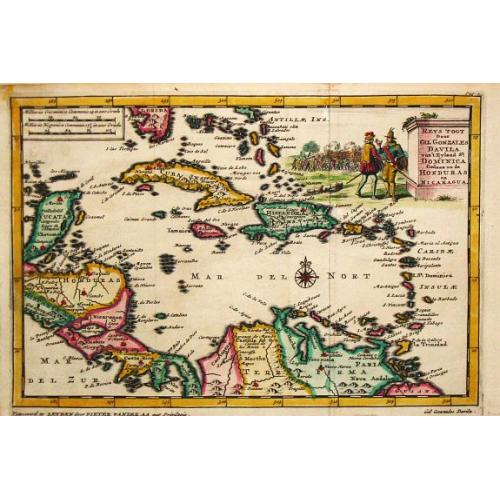 Old map image download for Reys Togt Door Gil Gonzales Davila van 't Eyland St. Dominica Gedaan na de Honduras en Nicaragua.