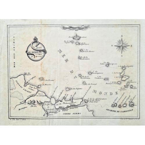 Old map image download for Carte du voyage sur la mer du monde