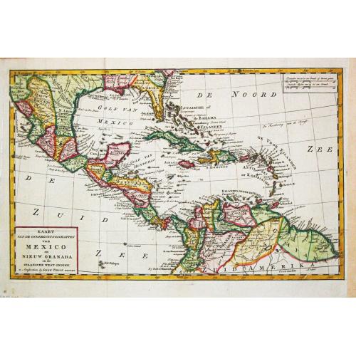 Old map image download for [Lot of 22 maps / prints] Kaart van Mexico en Nieuw Granada in de Spaansche West-Indien.