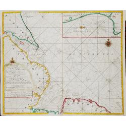 [Lot of 2 charts and 40 pages of text with prints of coastal profiles] Nieuwe Pascaert vande Oost Cust van Schotlandt Beginnende van Barwyck tot aen de Orcades Ylanden.  [Together with a sea-chart of England's east coast.]