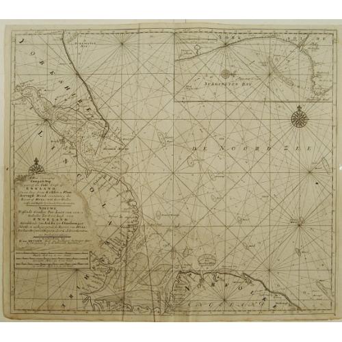 Old map image download for A new-enereasing Compass Map of part of the east coast of England..