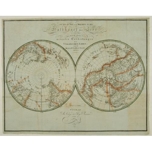 Old map image download for Südliche und Noerdliche Halbkugel der Erde..