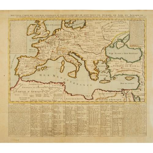 Old map image download for Nouvelle carte des conciles generaux et particuliers ..