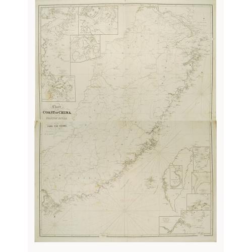 Old map image download for Chart to the coast of China from the Canton River to the Yang Tze Keang, prepared by John Walker, geographer to the Honble. East India Company.