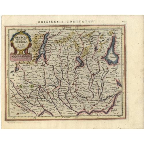 Old map image download for Brescia episcopatus Mediolanum Ducatus