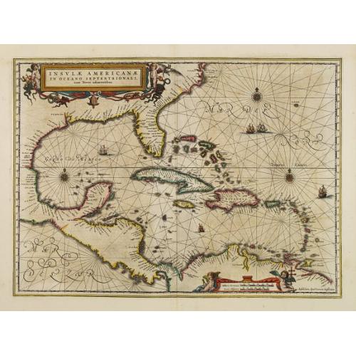 Old map image download for Insulae Americanae in oceano septentrionali..