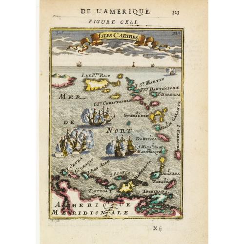 Old map image download for Isles Caribes.