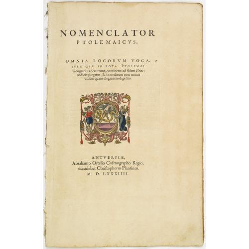 Old map image download for Titlepage: Nomenclator Ptolemaicus..