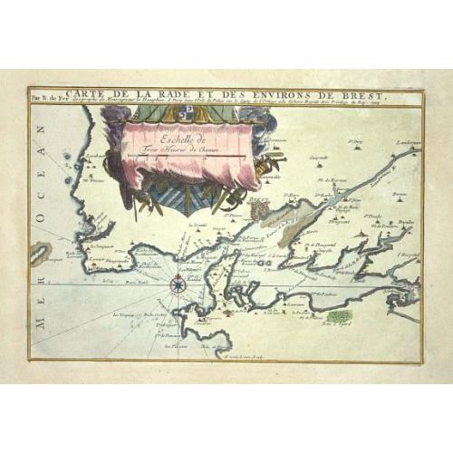 Old map image download for Carte de la rade et des environs de Brest.
