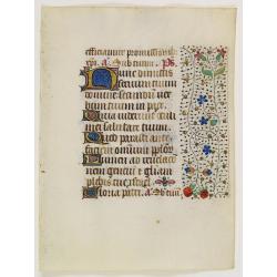 Leaf on vellum from a manuscript Book of Hours, use of Rome.