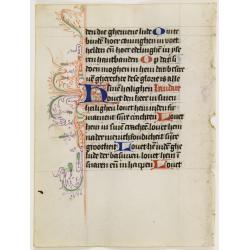 A wonderful vellum leaf from a Dutch Book of Hours.