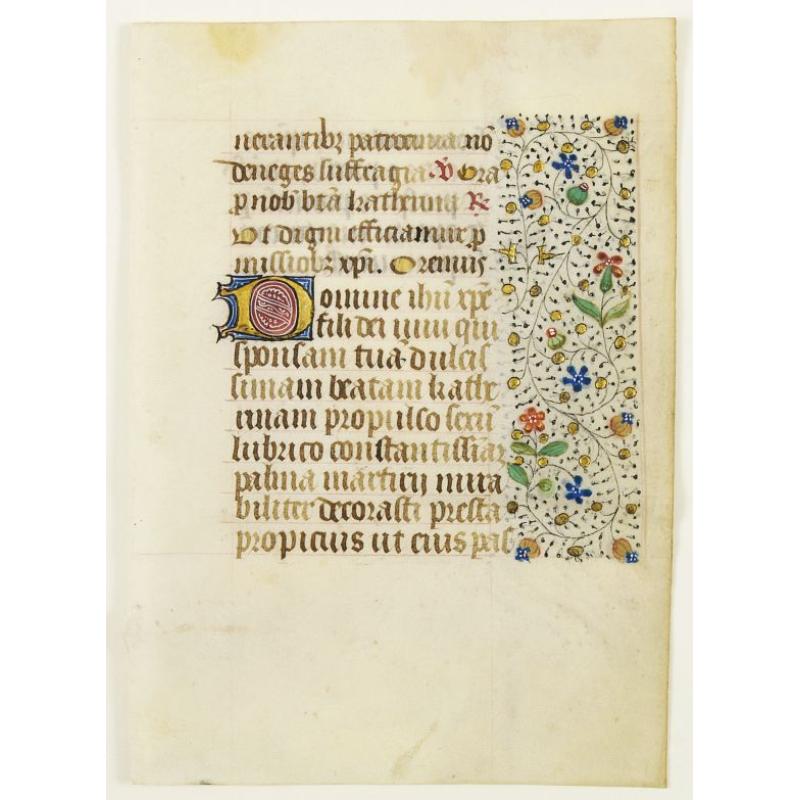 Leaf on vellum from a manuscript Book of Hours, use of Rome.