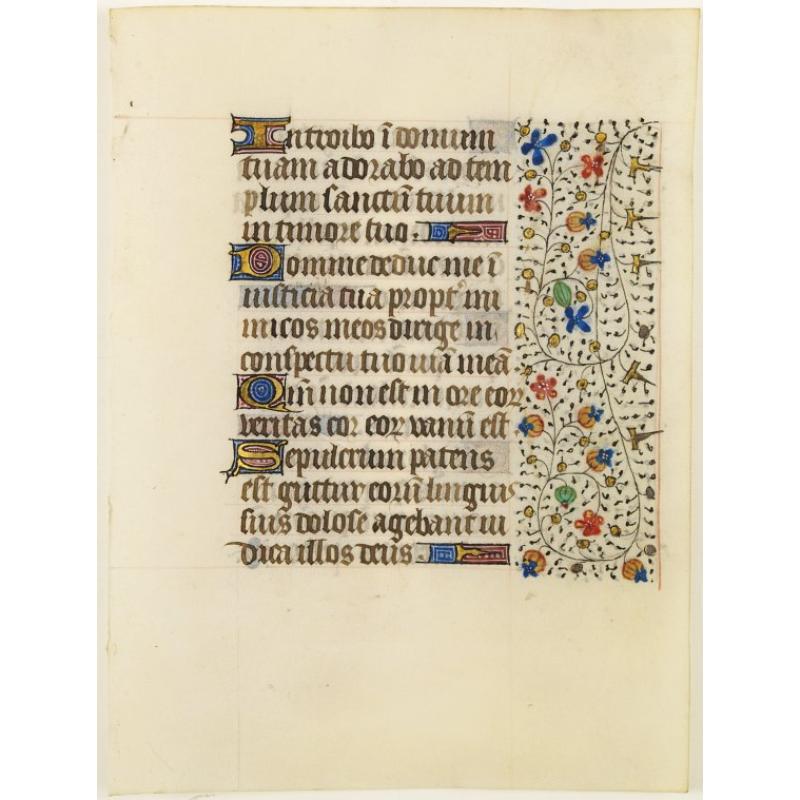 Leaf on vellum from a manuscript Book of Hours, use of Rome.