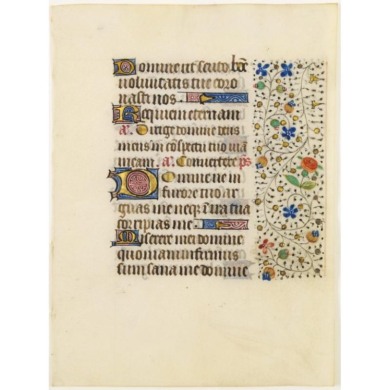 Leaf on vellum from a manuscript Book of Hours, use of Rome.