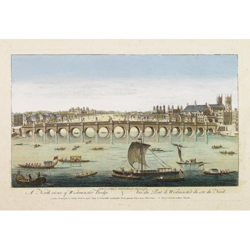 Old map image download for A North viewe of Westminster Bridge.