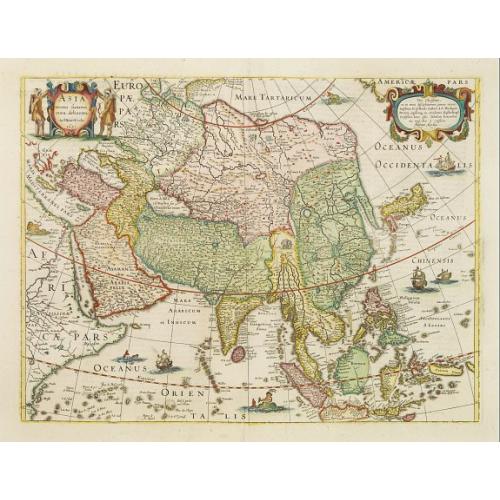 Old map image download for ASIA recens summa cura delineata. Auct. Henr. Hondio.