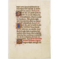 Leaf on vellum, from a manuscript book of hours.