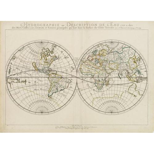 Old map image download for L'Hydrographie ..la Surface du Globe Terrestre.