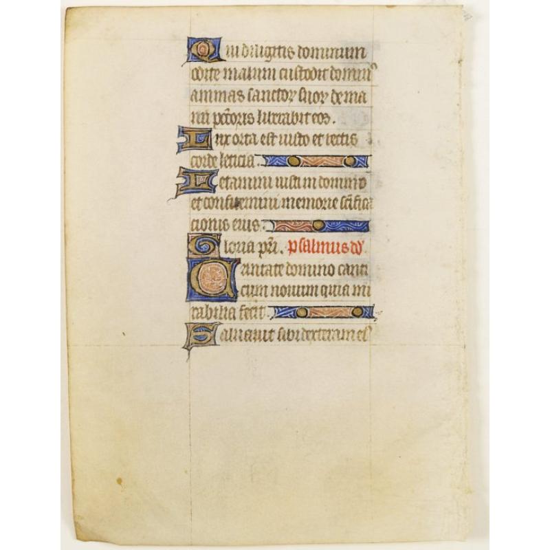 Manuscript leaf from a Book of Hours.