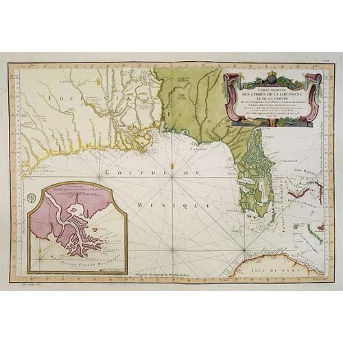 Old map image download for Carte Reduite Des Costes De La Louisiane Et De La Floride..