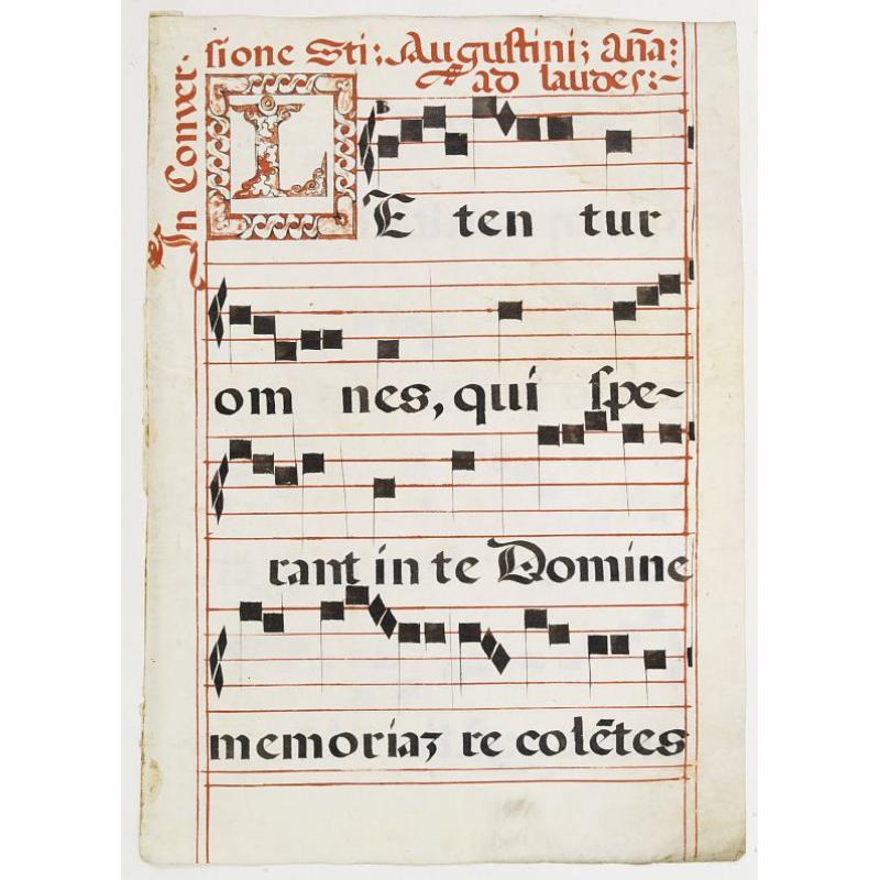 Leaf on vellum from an antiphonary.